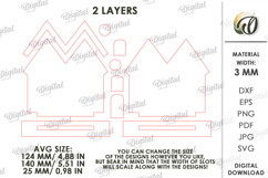 Christmas House Laser Cut. Christmas Stand Decor SVG Product Image 2