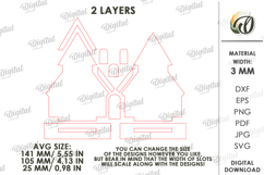 Christmas House Laser Cut. Christmas Stand Decor SVG Product Image 2