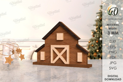 Christmas House Laser Cut. Christmas Stand Decor SVG Product Image 1