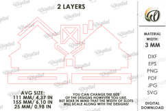Christmas House Laser Cut. Christmas Stand Decor SVG Product Image 2