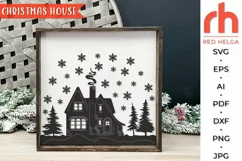 christmas house svg, xmas house svg, snowy house svg, xmas landscape svg, winter house svg, christmas scene svg, winter scene svg, winter landscape svg, christmas decor svg, new year svg, christmas template svg, christmas house dxf