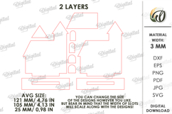 Christmas House Laser Cut. Christmas Stand Decor SVG Product Image 2