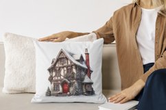 4 Christmas House Clipart Bundle, Christmas Houses Bundle Product Image 5