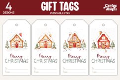 christmas house gift tags