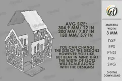Christmas House Lanterns Laser Cut. Candle Holder SVG Product Image 3