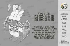 Christmas House Lanterns Laser Cut. Candle Holder SVG Product Image 2