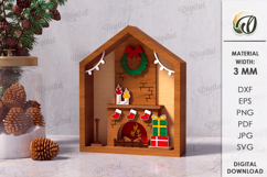 Christmas Houses Bundle Laser Cut. Christmas Stand Decor SVG Product Image 2