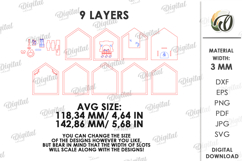 Christmas Houses Bundle Laser Cut. Christmas Stand Decor SVG Product Image 3