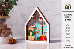 Christmas Houses Bundle Laser Cut. Christmas Stand Decor SVG Product Image 12