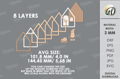 Christmas House Laser Cut. Christmas Stand Decor SVG Product Image 2