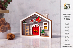 Christmas Houses Bundle Laser Cut. Christmas Stand Decor SVG Product Image 4