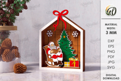 Christmas Houses Bundle Laser Cut. Christmas Stand Decor SVG Product Image 5