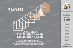 Christmas House Laser Cut. Christmas Stand Decor SVG Product Image 2