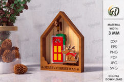 Christmas Houses Bundle Laser Cut. Christmas Stand Decor SVG Product Image 6