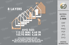 Christmas House Laser Cut. Christmas Stand Decor SVG Product Image 2