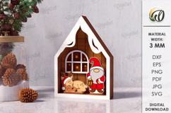Christmas Houses Bundle Laser Cut. Christmas Stand Decor SVG Product Image 8