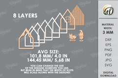 Christmas House Laser Cut. Christmas Stand Decor SVG Product Image 2