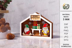Christmas Houses Bundle Laser Cut. Christmas Stand Decor SVG Product Image 9
