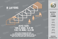 Christmas House Laser Cut. Christmas Stand Decor SVG Product Image 2
