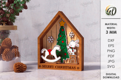 Christmas Houses Bundle Laser Cut. Christmas Stand Decor SVG Product Image 10