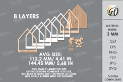 Christmas House Laser Cut. Christmas Stand Decor SVG Product Image 2