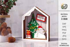 Christmas Houses Bundle Laser Cut. Christmas Stand Decor SVG Product Image 11