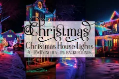 Christmas Backgrounds, 15x15 Houses with Christmas Lights Product Image 1