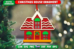 Gingerbread House Ornament Laser Cut | Christmas Tree Toy Product Image 1