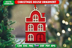 Gingerbread House Ornament Laser Cut | Christmas Tree Toy Product Image 1
