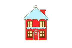 Christmas Winter Home Laser Cut Ornament SVG, Family House Product Image 2