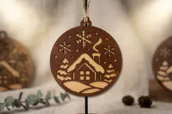 Christmas House Ornament SVG File, Laser Cut Glowforge Product Image 2