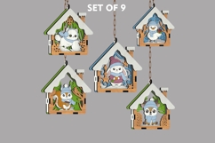 Christmas Animal Ornaments Set of 9 - House-Shaped Laser Cut Product Image 15