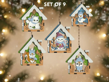 Christmas Animal Ornaments Set of 9 - House-Shaped Laser Cut Product Image 3