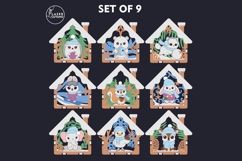 Christmas Animal Ornaments Set of 9 - House-Shaped Laser Cut Product Image 7