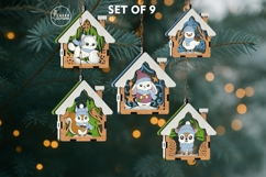 Christmas Animal Ornaments Set of 9 - House-Shaped Laser Cut Product Image 11