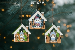 Christmas Animal Ornaments Set of 9 - House-Shaped Laser Cut Product Image 5