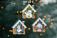 Christmas Animal Ornaments Set of 9 - House-Shaped Laser Cut Product Image 9