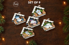 Christmas Animal Ornaments Set of 9 - House-Shaped Laser Cut Product Image 10