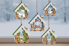 Christmas Animal Ornaments Set of 9 - House-Shaped Laser Cut Product Image 13