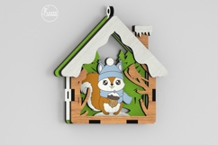 Christmas Animal Ornaments Set of 9 - House-Shaped Laser Cut Product Image 4