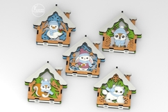 Christmas Animal Ornaments Set of 9 - House-Shaped Laser Cut Product Image 17