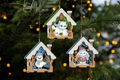 Christmas Animal Ornaments Set of 9 - House-Shaped Laser Cut Product Image 16