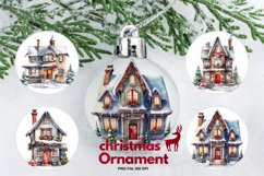 Christmas House Ornament Watercolor Snow House Decorate Product Image 1