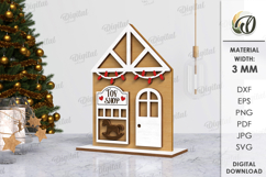 Christmas Houses Bundle Lasercut. Christmas Stand Decor SVG Product Image 3