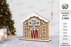 Christmas Houses Bundle Lasercut. Christmas Stand Decor SVG Product Image 5