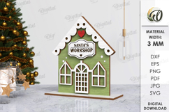 Christmas Houses Bundle Lasercut. Christmas Stand Decor SVG Product Image 6