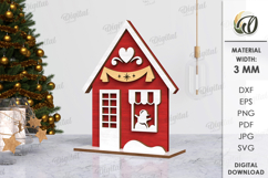 Christmas Houses Bundle Lasercut. Christmas Stand Decor SVG Product Image 7