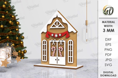 Christmas Houses Bundle Lasercut. Christmas Stand Decor SVG Product Image 9
