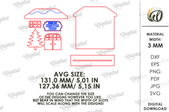 Christmas House Laser Cut. Christmas Stand Decor SVG Product Image 2