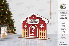 Christmas Houses Bundle Lasercut. Christmas Stand Decor SVG Product Image 11